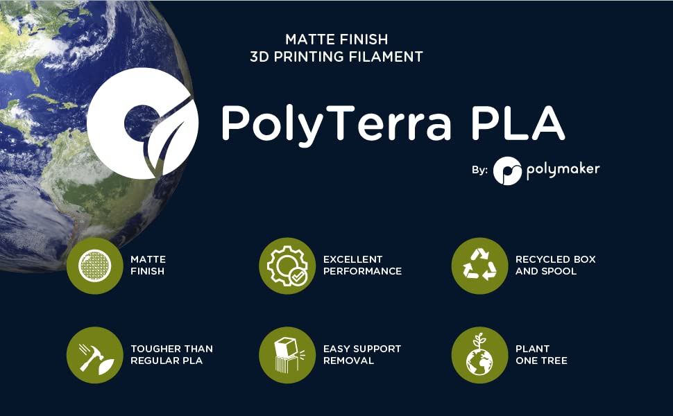 PolyTerra™ Matte PLA - Lava Red - 1kg 1.75mm